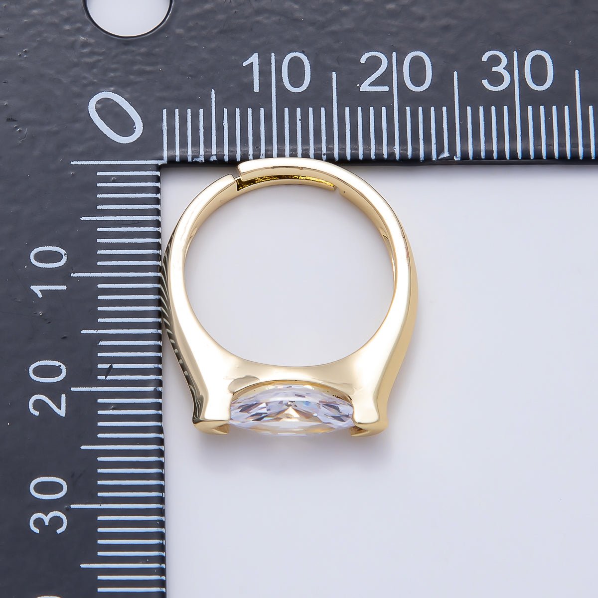 16K Gold Filled Clear CZ Marquise Prong Ring in Gold & Silver | Rings-00297 Rings-00298 - DLUXCA
