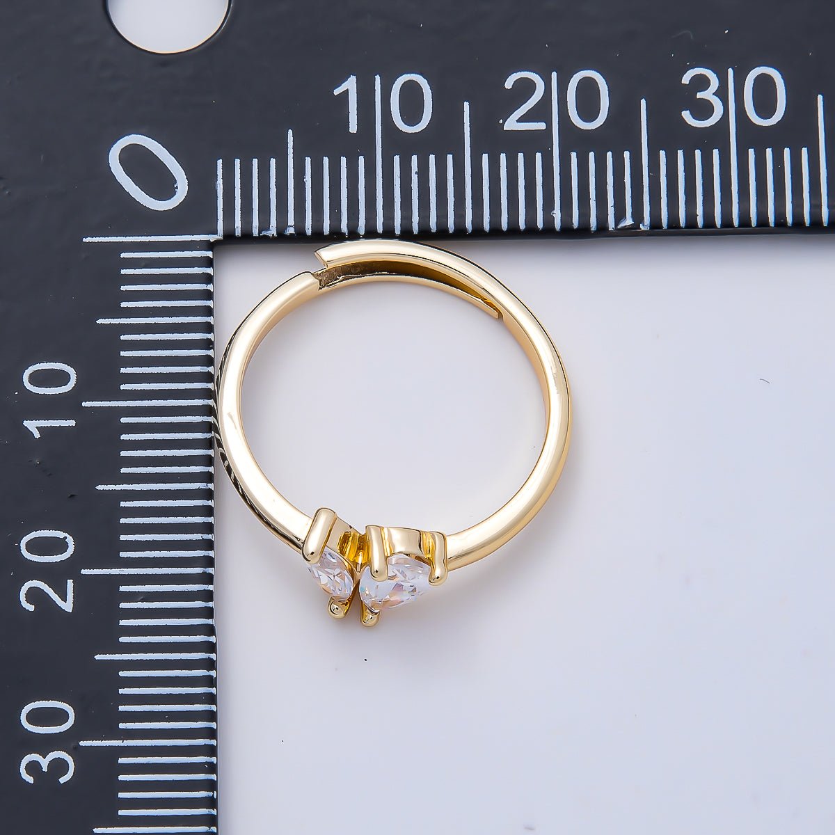 16K Gold Filled Clear Marquise Teardrop CZ Solitaire Ring in Gold & Silver | Rings-00159 Rings-00160 - DLUXCA
