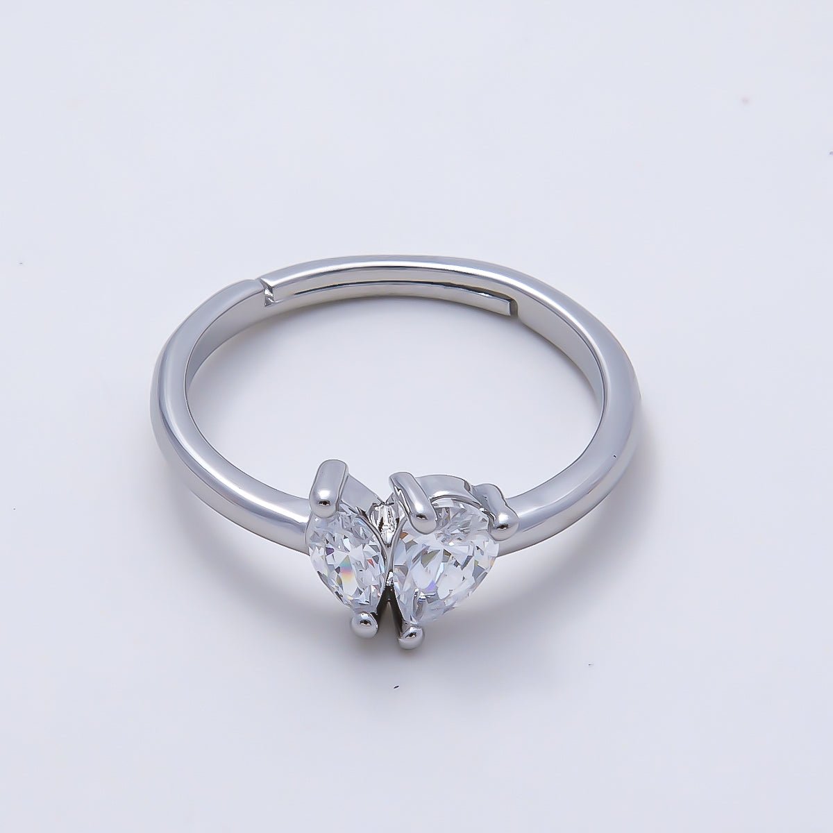 16K Gold Filled Clear Marquise Teardrop CZ Solitaire Ring in Gold & Silver | Rings-00159 Rings-00160 - DLUXCA