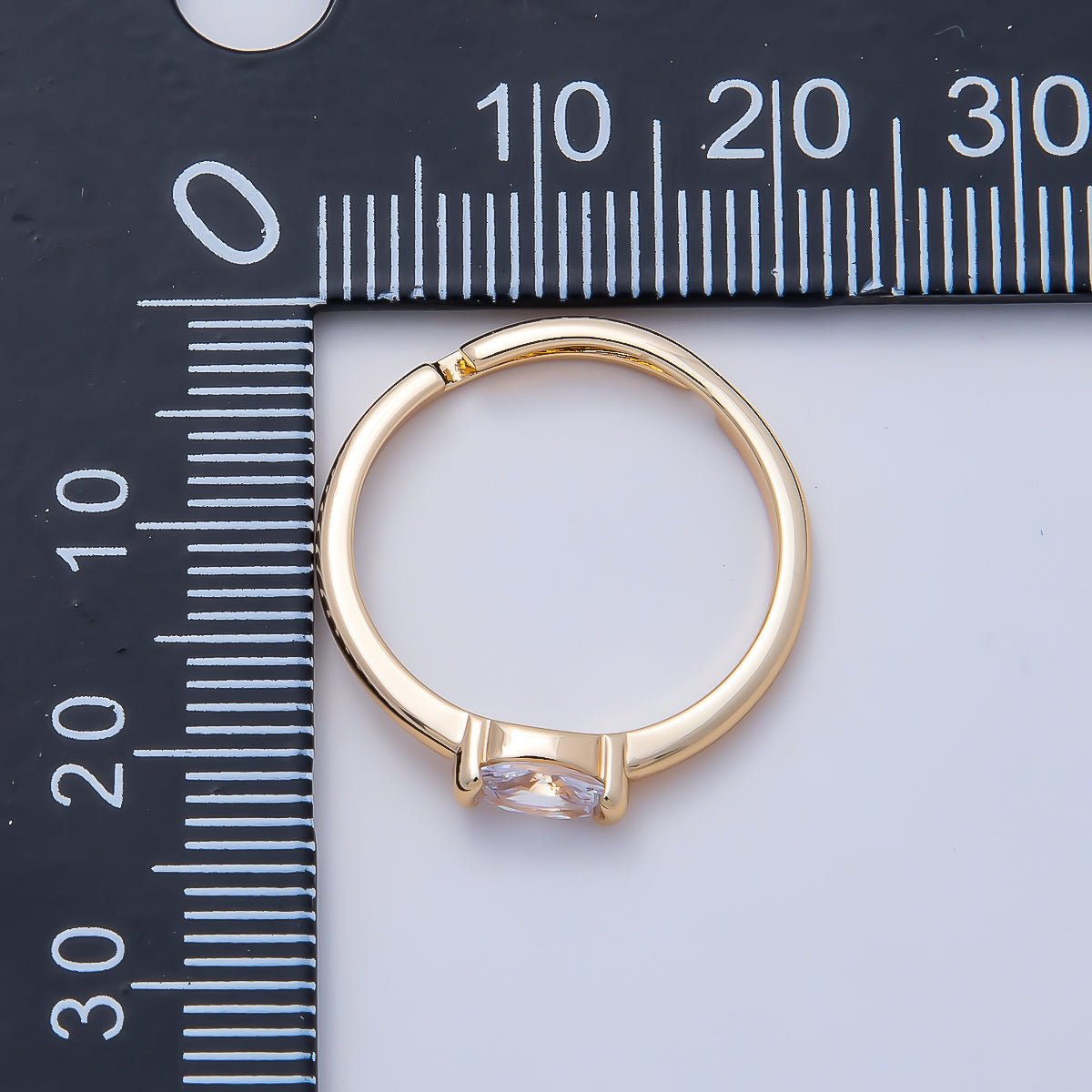 16K Gold Filled Clear Oval CZ Solitaire Adjustable Ring in Gold & Silver | Rings-00167 Rings-00168 - DLUXCA