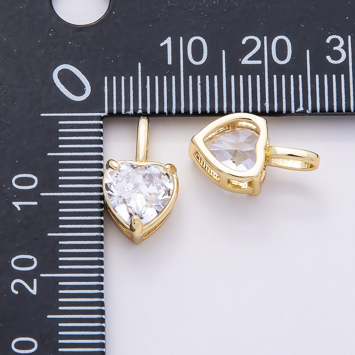 16K Gold Filled Clear Teardrop, Oval, Heart, Marquise, Square CZ Prongs Solitaire Pendant | Charms - 00821 ~ Charms - 00825 - DLUXCA