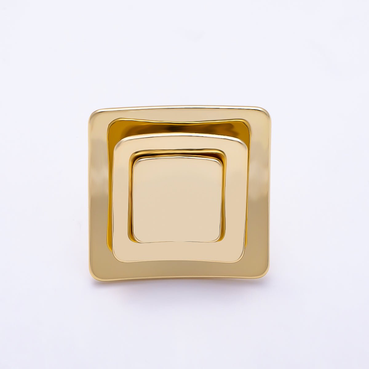 16K Gold Filled Concave Multi Layer Square Geometric Ring | Rings-00348 - DLUXCA
