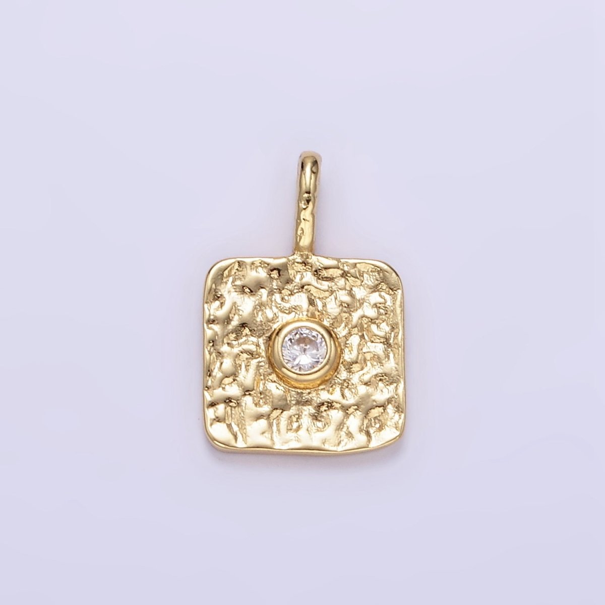 16K Gold Filled CZ Geometric Square Pendant in Gold & Silver | EH886 - DLUXCA