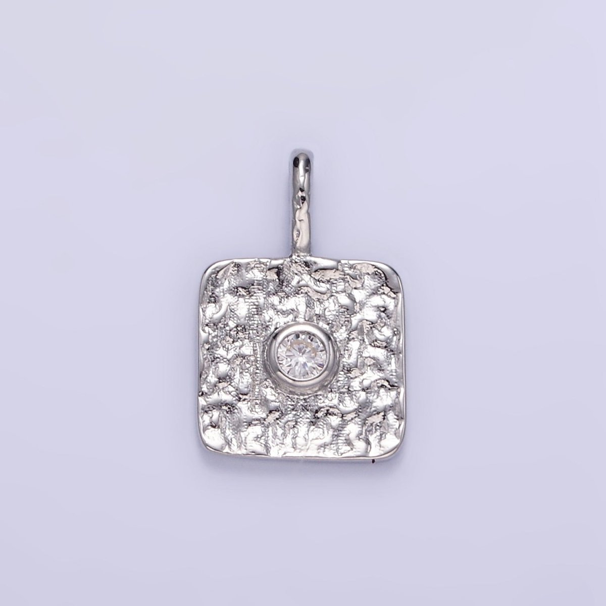 16K Gold Filled CZ Geometric Square Pendant in Gold & Silver | EH886 - DLUXCA