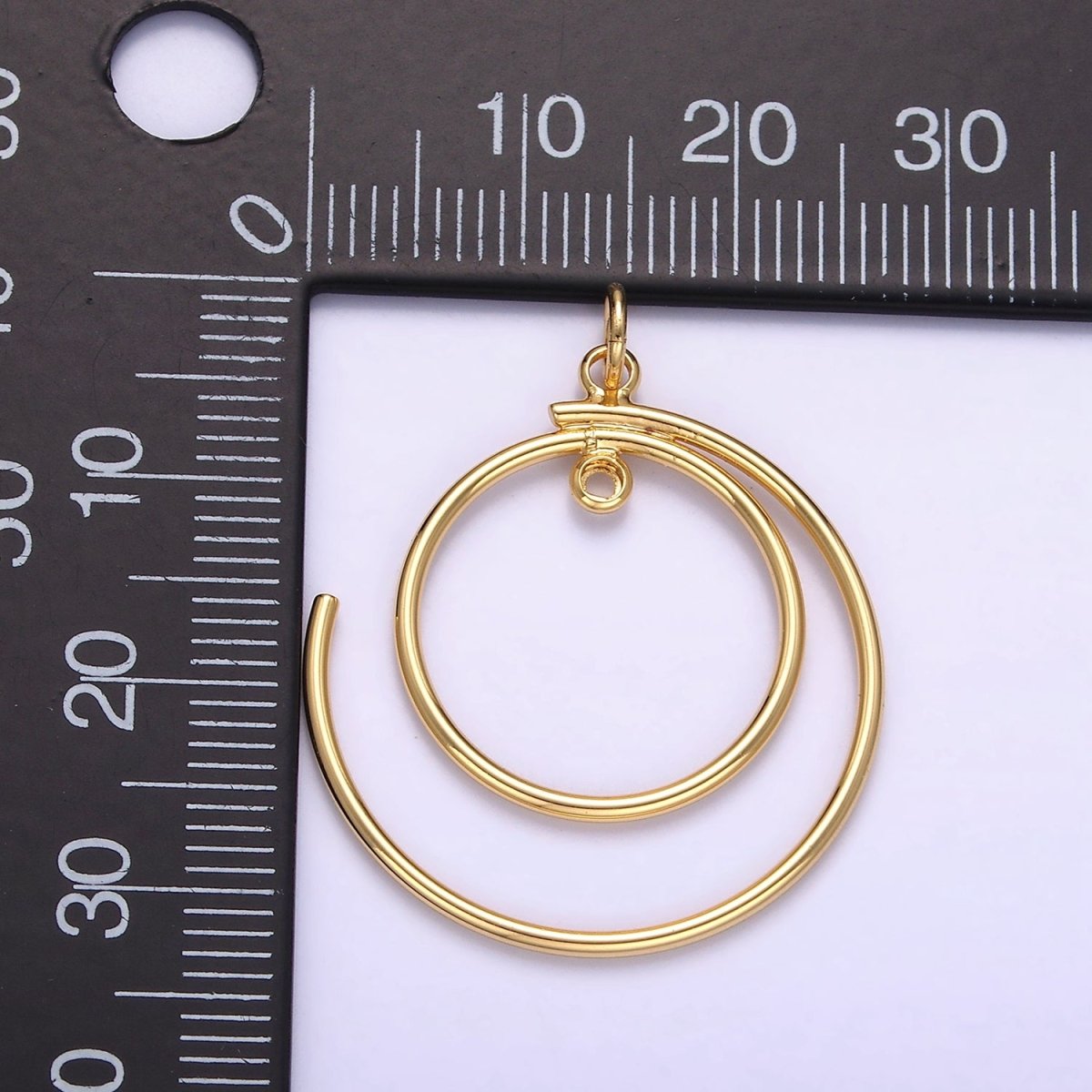 16K Gold Filled Double Circular Band Charm | D460 - DLUXCA