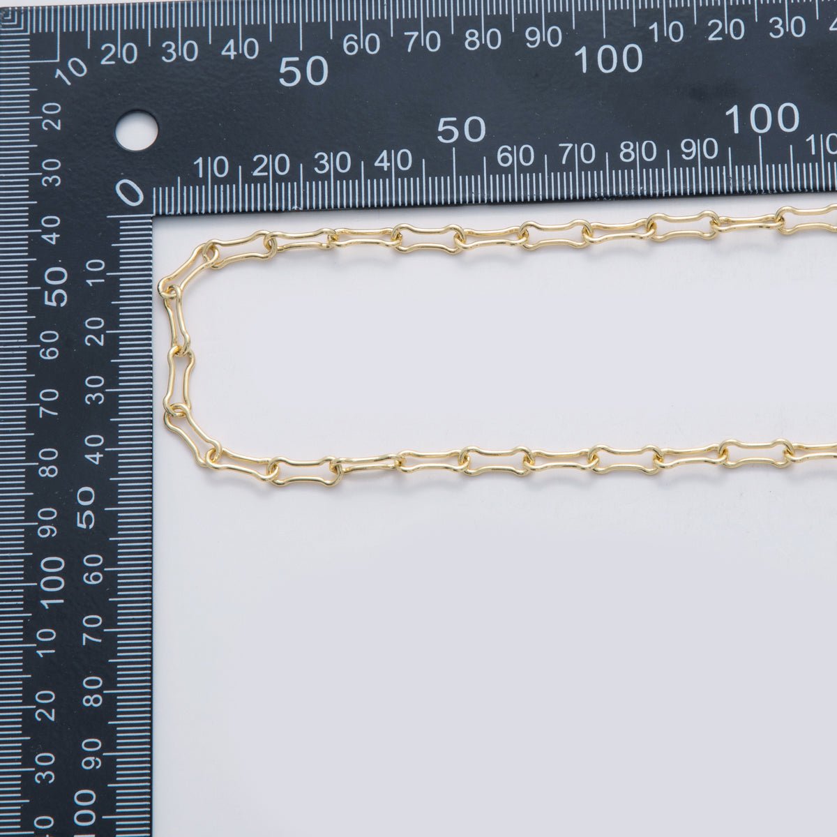 16K Gold Filled Edged Oblong Paperclip Unfinished Chain by Yard | Roll - 1541 - DLUXCA