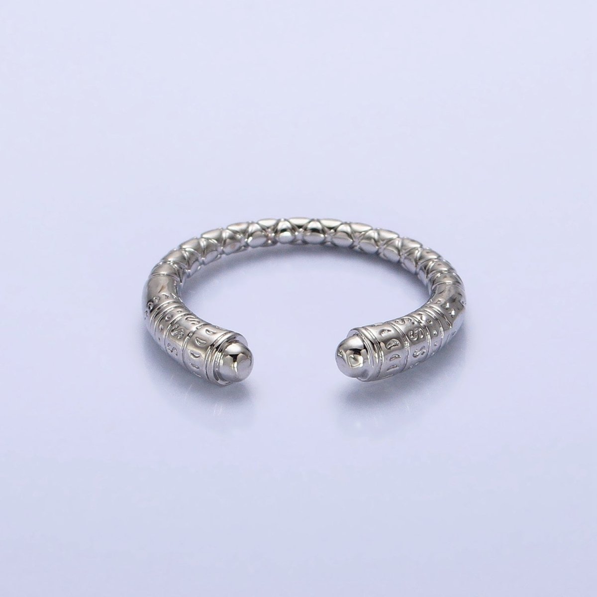 16K Gold Filled Engraved S Crescent Moon Open Adjustable Ring in Gold & Silver | O - 1926 O - 1927 - DLUXCA