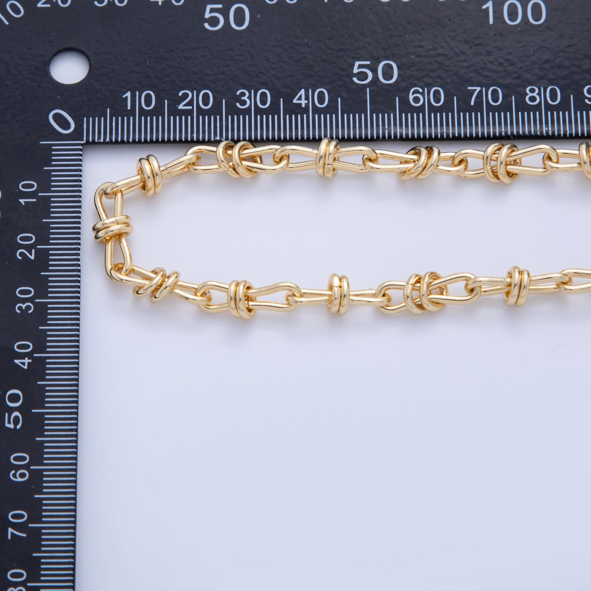 16K Gold Filled Figure Eight Multiple Band Geometric Unfinished Chain by Yard | Roll - 1585 - DLUXCA