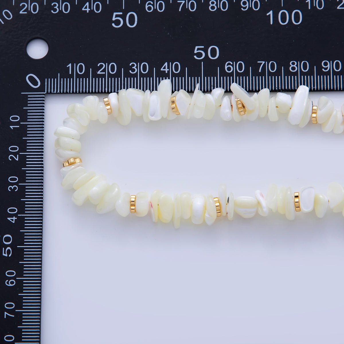16K Gold Filled Flower Bead Irregular Pebble Shell Pearl Gemstone 17 Inch Handmade Necklace | WA - 309 - DLUXCA