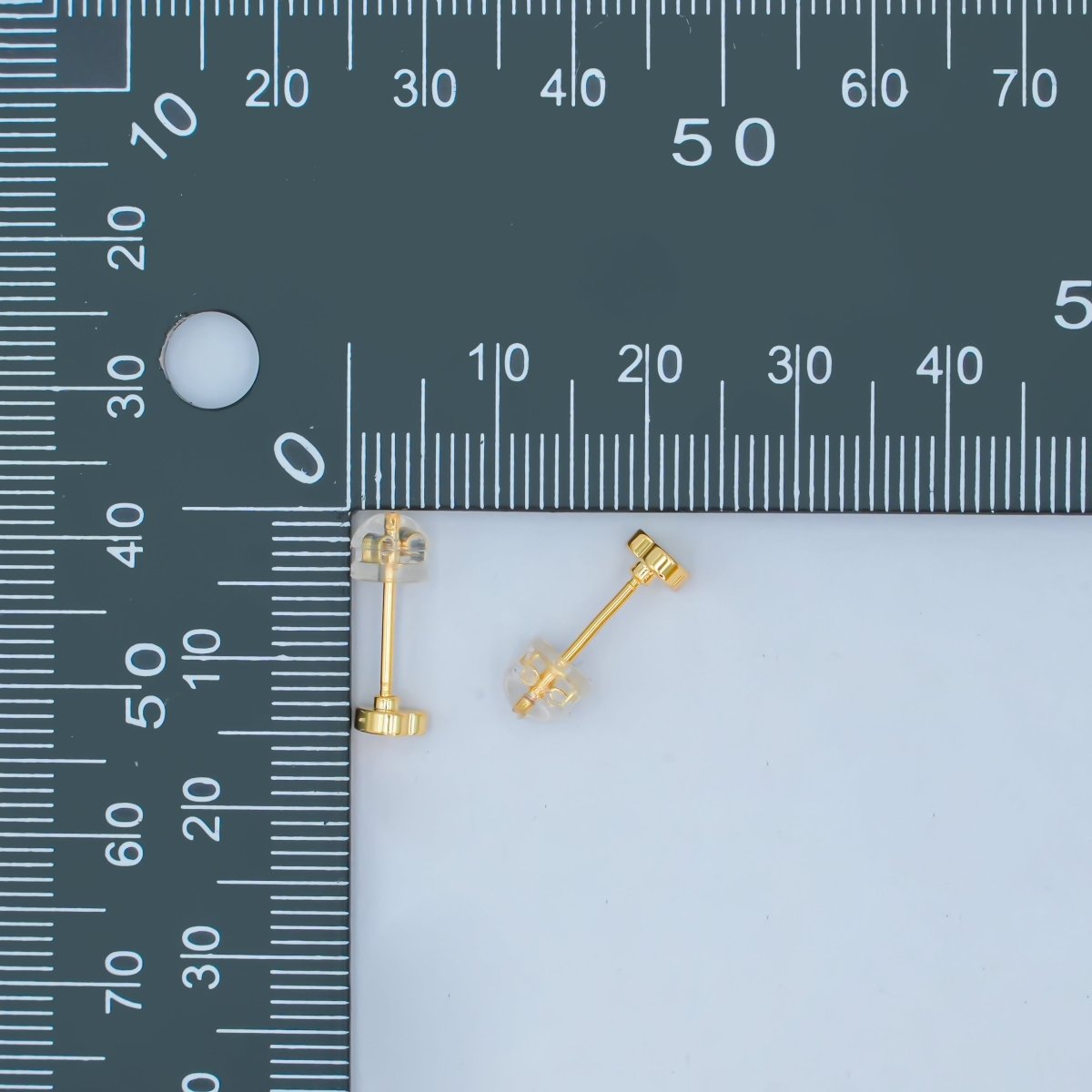 16K Gold Filled Heart Minimalist Stud Earrings | AB1462 - DLUXCA