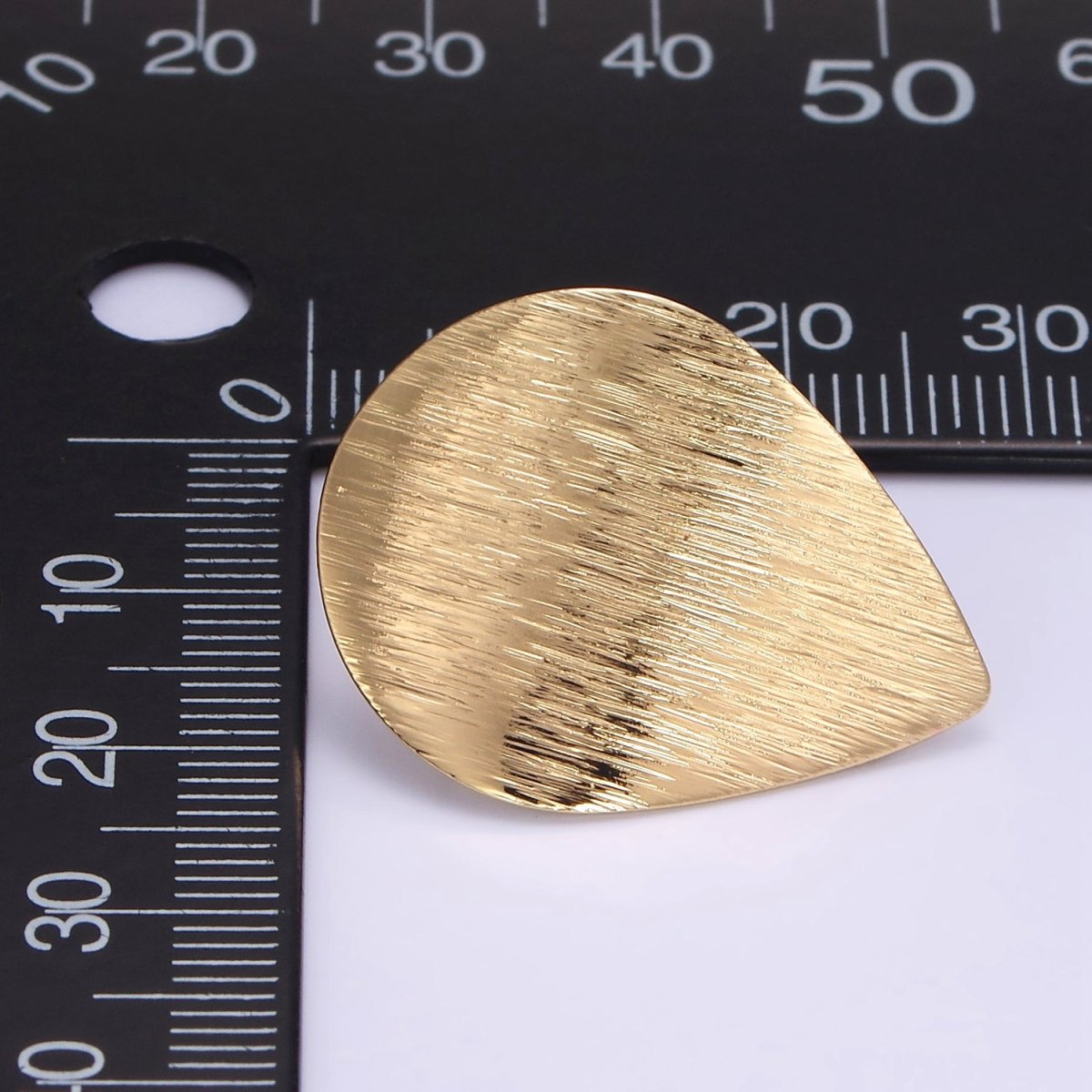 16K Gold Filled Line - Textured Teardrop Drop Stud Earrings | Z821 - DLUXCA