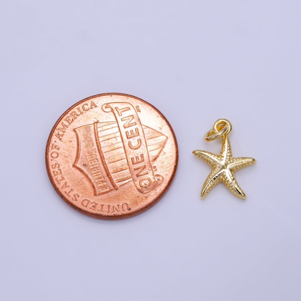 16K Gold Filled Mini Textured Star Fish Ocean Animal Add-On Charm | N-945 - DLUXCA