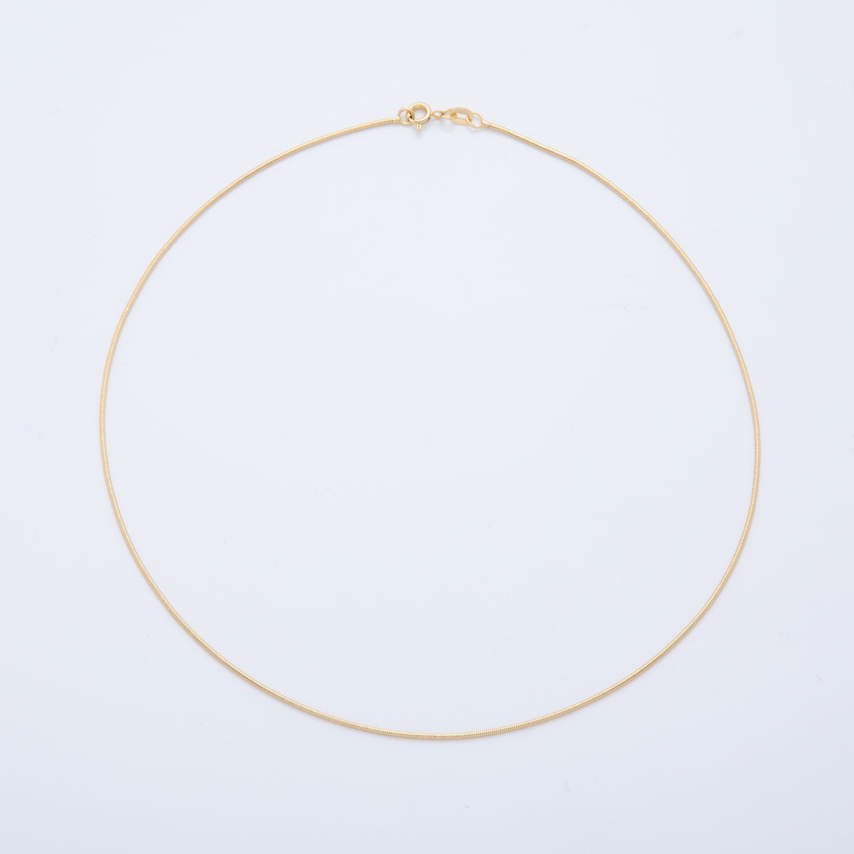 16K Gold Filled Minimalist 1.1mm Snake Cocoon Chain 17.5 Inch Necklace | WA - 3262 - DLUXCA