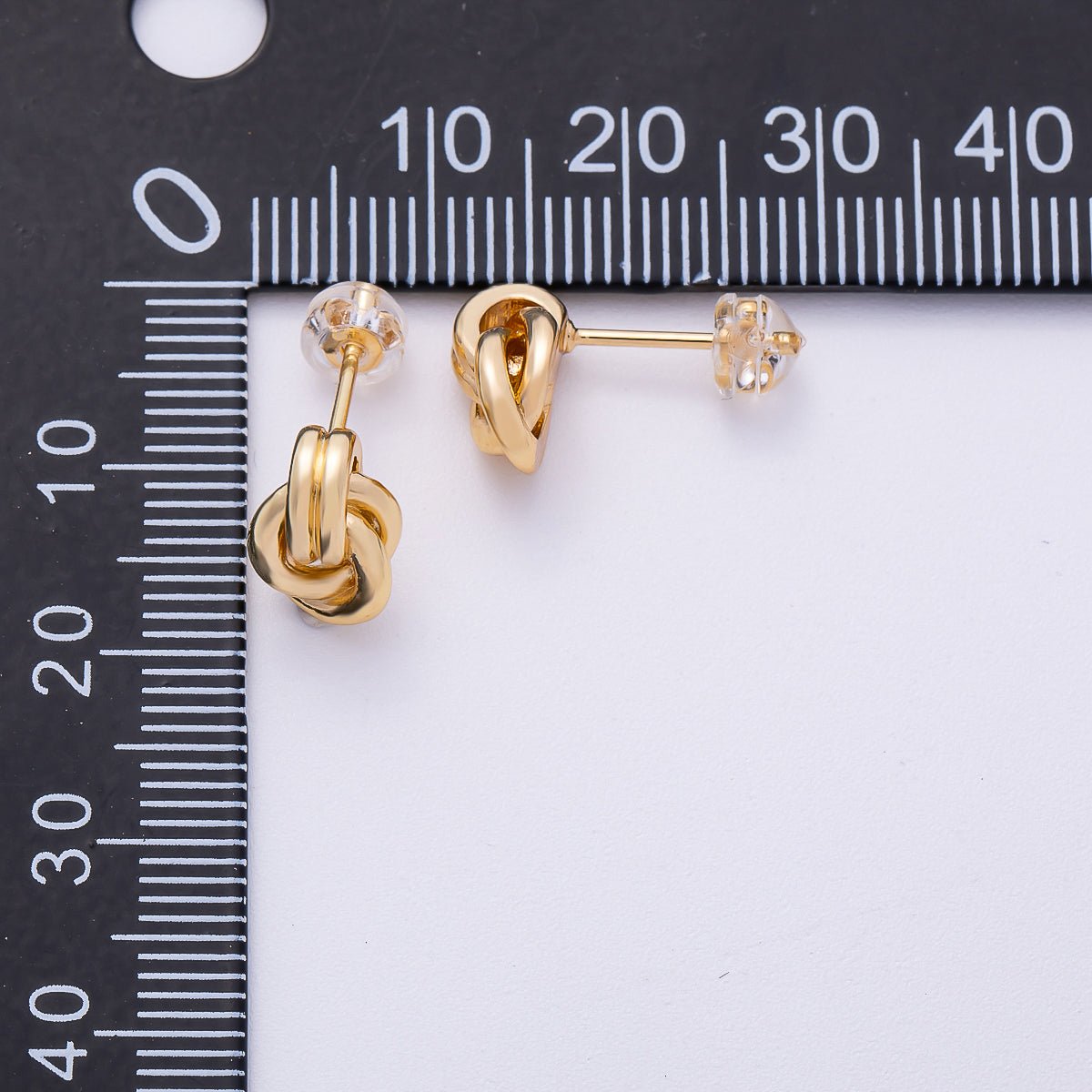 16K Gold Filled Minimalist Knot Stud Earrings | Earrings - 00301 - DLUXCA