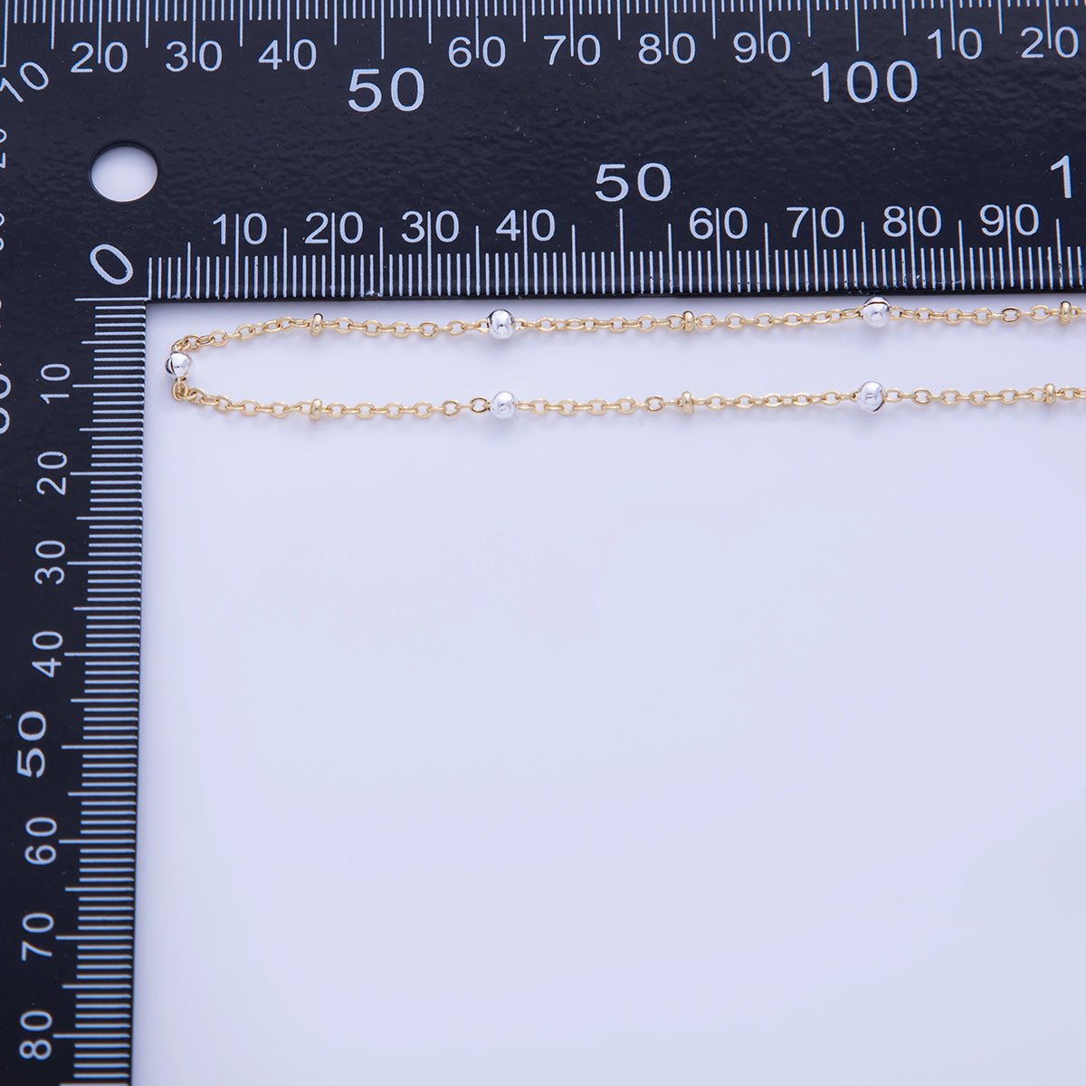 16K Gold Filled Mixed Metal Satellite Cable Unfinished Chain by Yard | Roll - 1579 - DLUXCA
