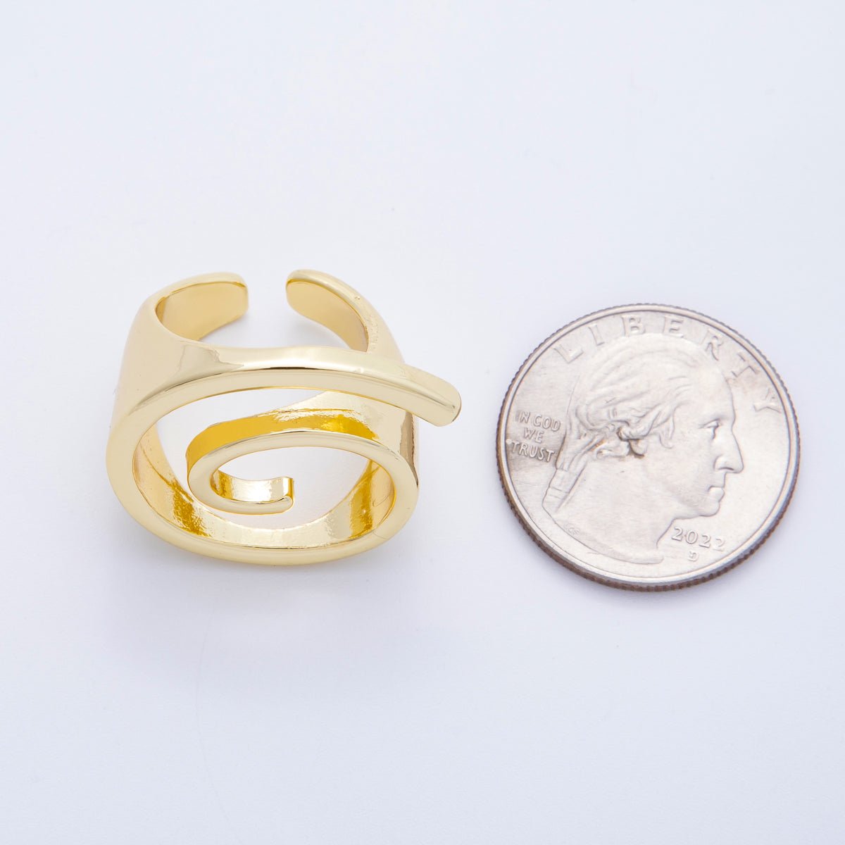 16K Gold Filled Open Geometric Circular Minimalist Ring | Rings - 00041 - DLUXCA