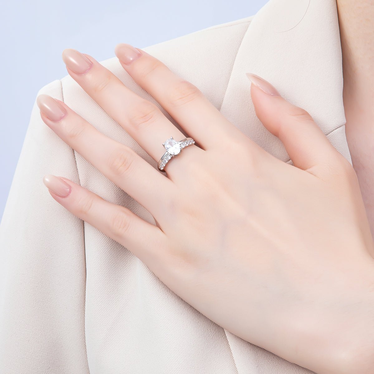 16K Gold Filled Oval Micro Paved CZ Adjustable Ring in Gold & Silver | Rings-00164 Rings-00117 - DLUXCA