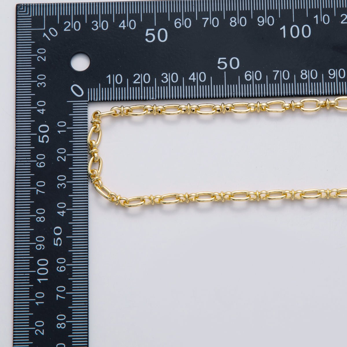 16K Gold Filled Paperclip Figure Eight Link Unfinished Chain by Yard | Roll - 1554 - DLUXCA