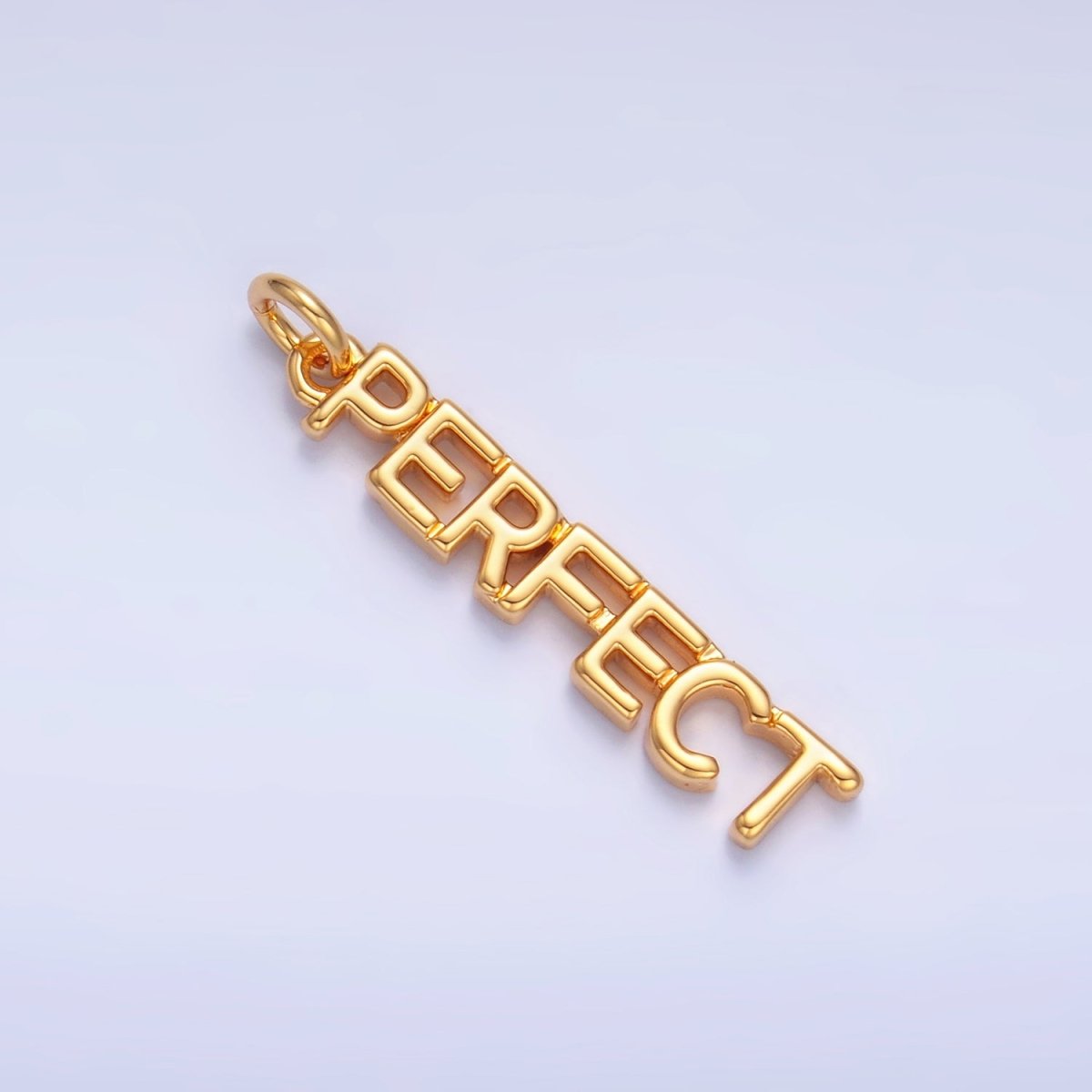 16K Gold Filled "PERFECT" Script Charm in Gold & Silver | W316 - DLUXCA