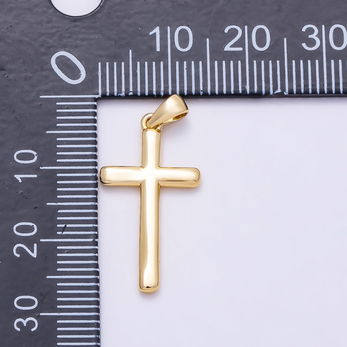 16K Gold Filled Religious Latin Cross Minimalist Christian Pendant | I095 - DLUXCA