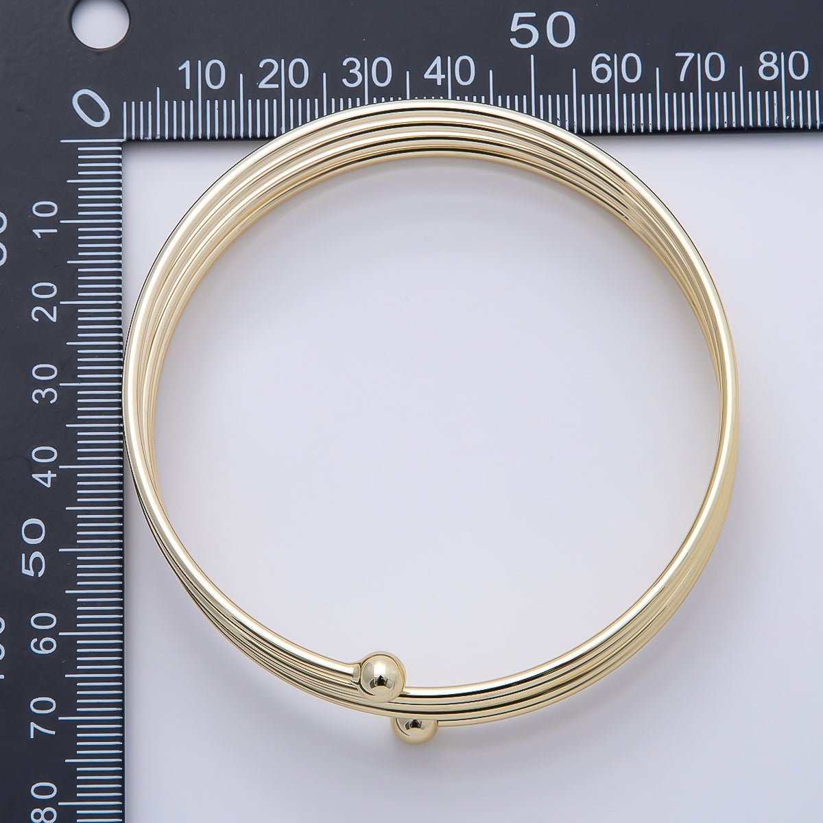 16K Gold Filled Round Multiple Band Bangle Bracelet | WA-04713 - DLUXCA