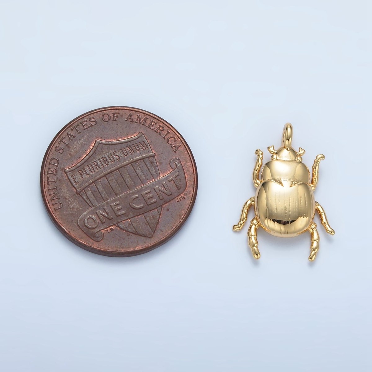 16K Gold Filled Scarab Beetle Insect Animal Charm | E325 - DLUXCA