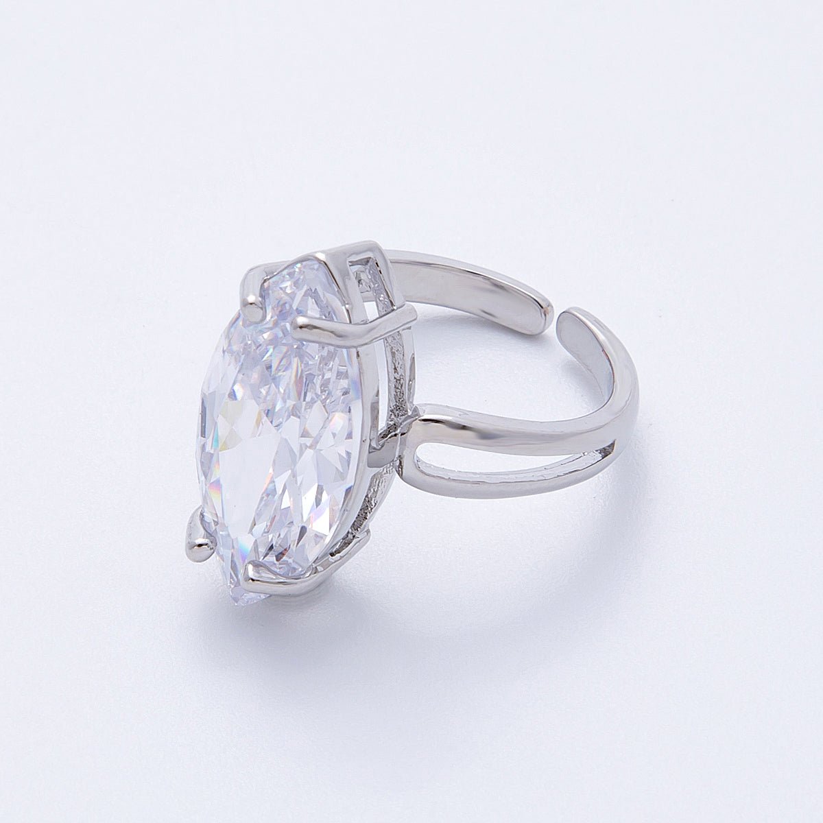 16K Gold Filled Solitaire Marquise Adjustable Ring | RINGS 00016 - 00017 - DLUXCA