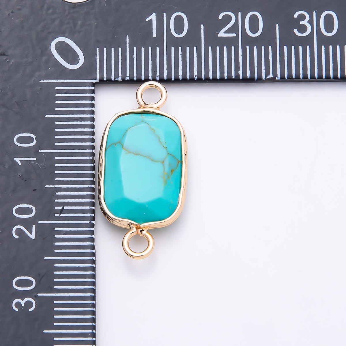 16K Gold Filled Turquoise Gemstone Geometric Foil Connector | Connectors-00035 ~ Connectors-00038 - DLUXCA