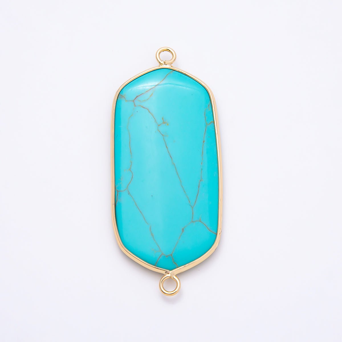 16K Gold Filled Turquoise Gemstone Geometric Foil Connector | Connectors-00035 ~ Connectors-00038 - DLUXCA