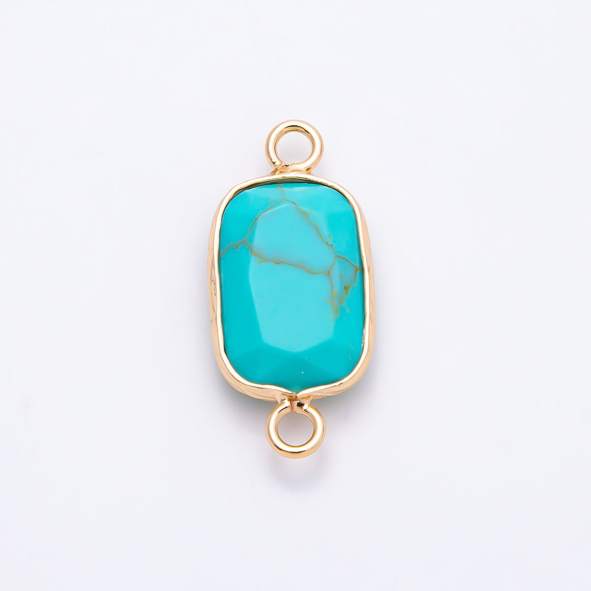 16K Gold Filled Turquoise Gemstone Geometric Foil Connector | Connectors-00035 ~ Connectors-00038 - DLUXCA
