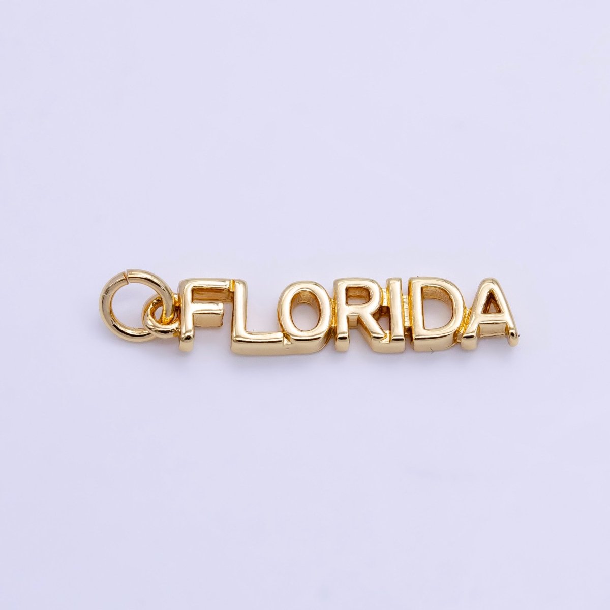 16K Gold Filled USA City States Script Tag Charm in Gold & Silver | D814 - D817 - DLUXCA