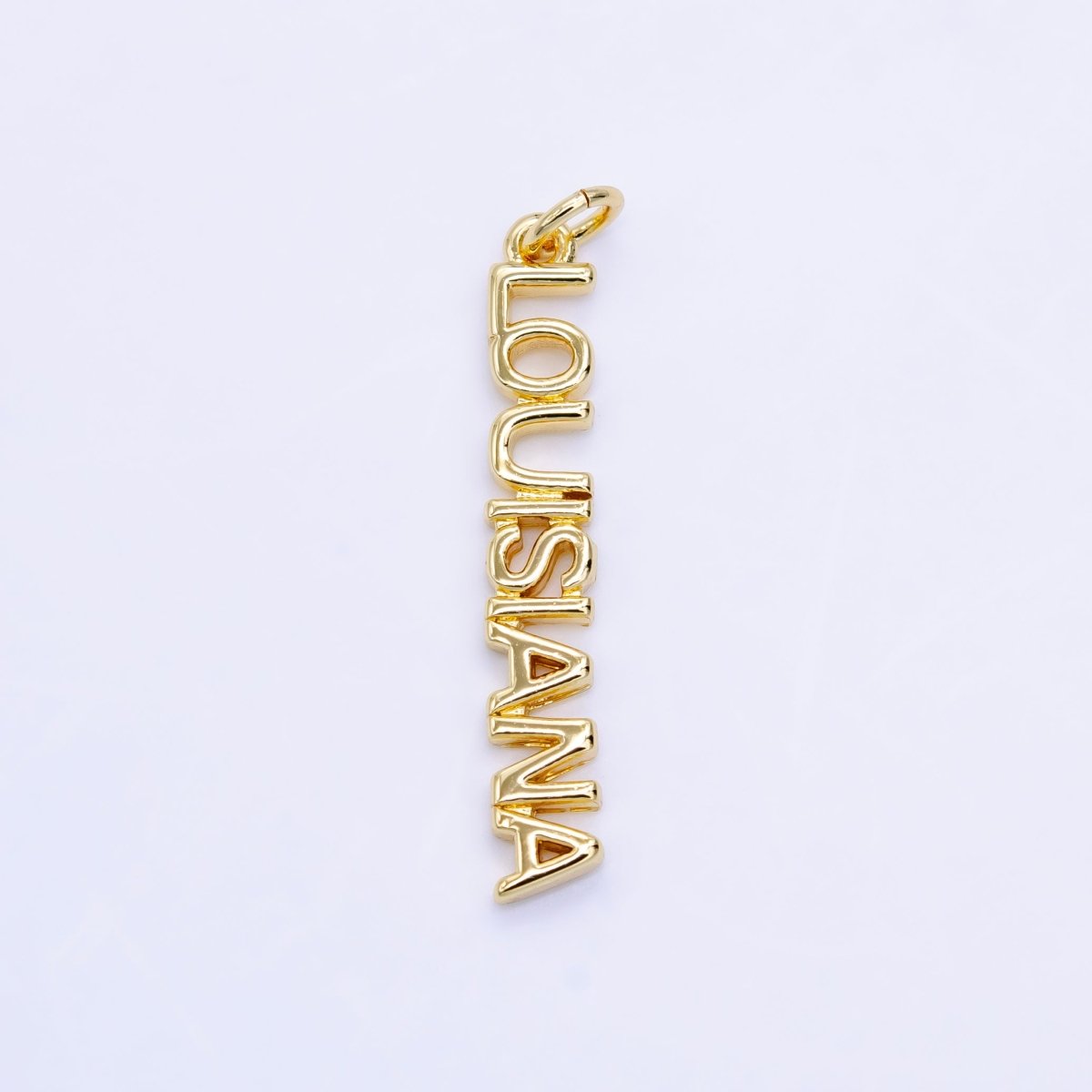 16K Gold Filled USA City States Script Tag Charm in Gold & Silver | D814 - D823 - DLUXCA