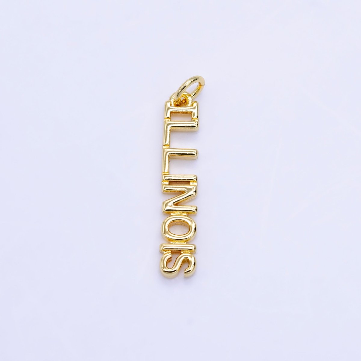 16K Gold Filled USA City States Script Tag Charm in Gold & Silver | D814 - D823 - DLUXCA