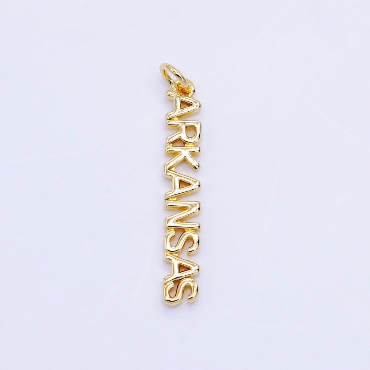 16K Gold Filled USA City States Script Tag Charm in Gold & Silver | D814 - D823 - DLUXCA