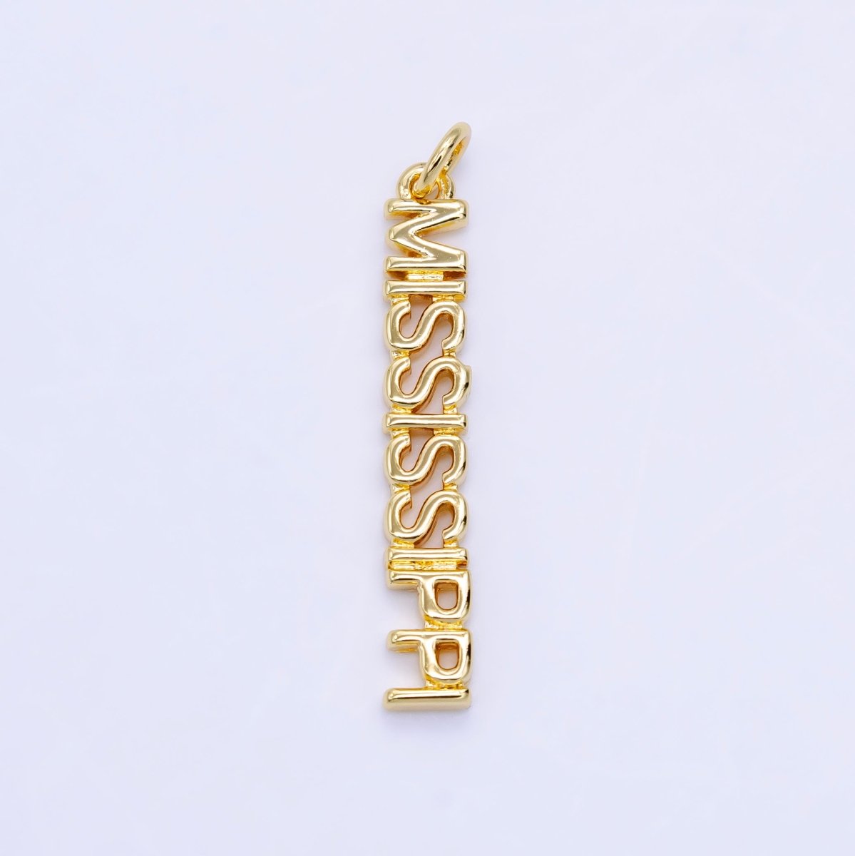 16K Gold Filled USA City States Script Tag Charm in Gold & Silver | D814 - D823 - DLUXCA