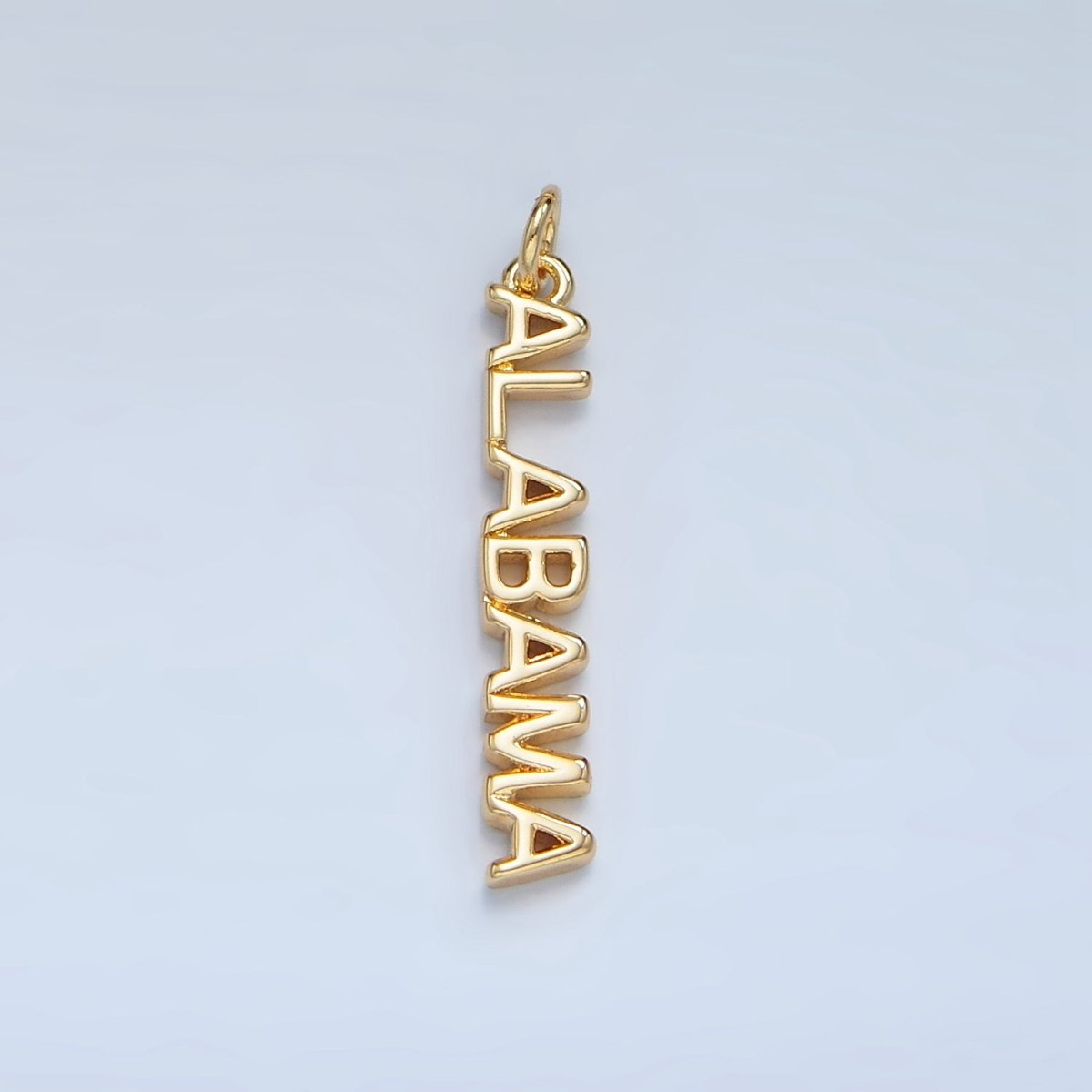 16K Gold Filled USA City States Script Tag Charm in Gold & Silver | D814 - D823 - DLUXCA