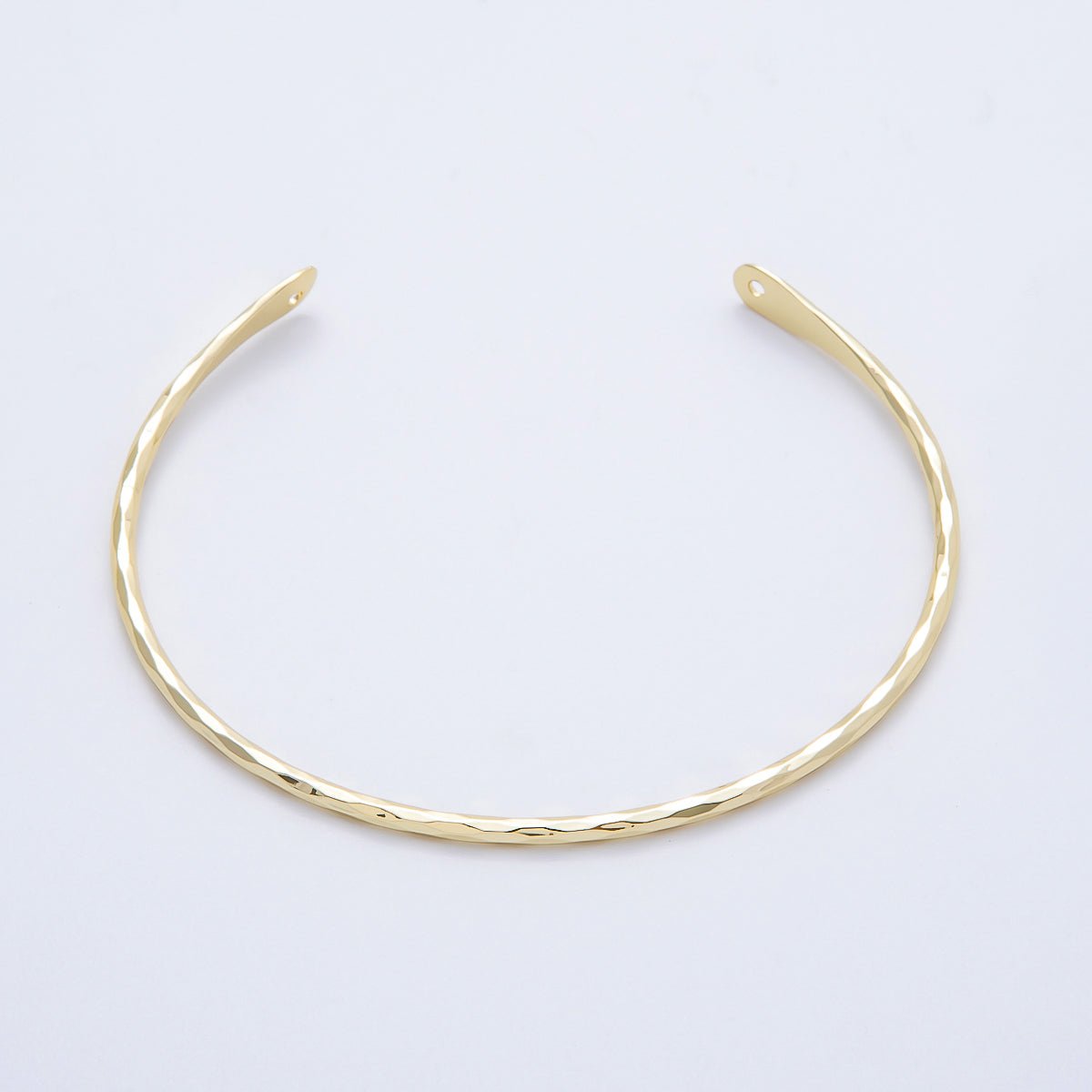 16K Gold Filled Wavy Tube Cuff Unfinished Half Bangle Bracelet | WA - 04457 - DLUXCA