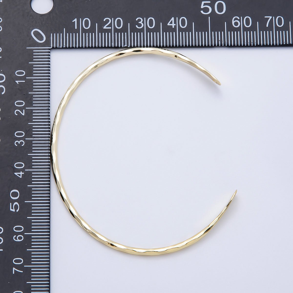 16K Gold Filled Wavy Tube Cuff Unfinished Half Bangle Bracelet | WA - 04457 - DLUXCA