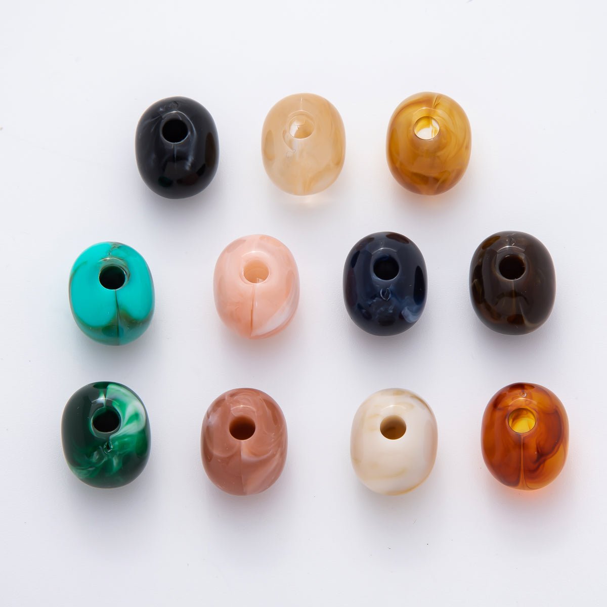 16mm Pink, Champagne, Brown Resin Loose Tube Spacer Bead | AF1094 - AF1100, B018 B058 B085 B101 - DLUXCA