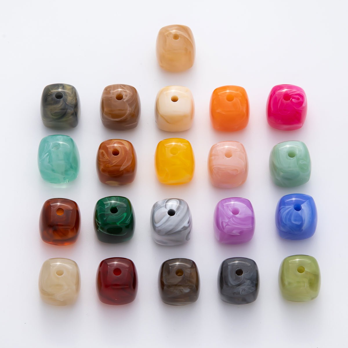 17mm Yellow, Red, Pink Resin Cube Slider Spacer Bead | B109 B119 B142 B143 B192 B213 B273 B277 B393 B420 B502 B645 B658 B816 B821 B822 B829 B847 B884 - DLUXCA