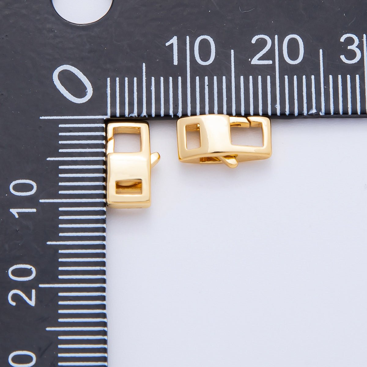 18K Gold Filled 10.5mm Puffy Square Lobster Clasp Charm Finding | Z1385 - DLUXCA
