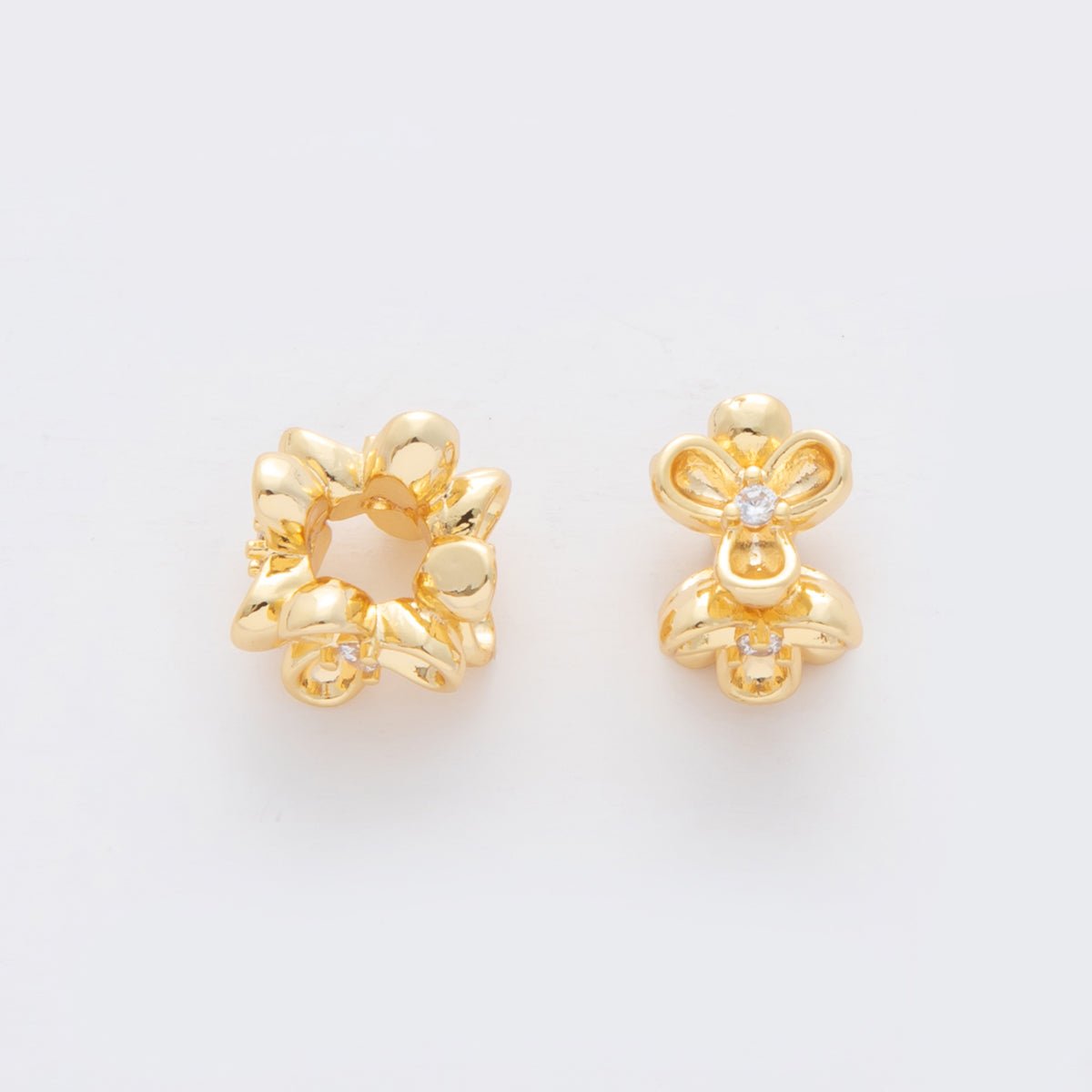 18K Gold Filled 10mm CZ Multiple Flower Bead | B091 - DLUXCA