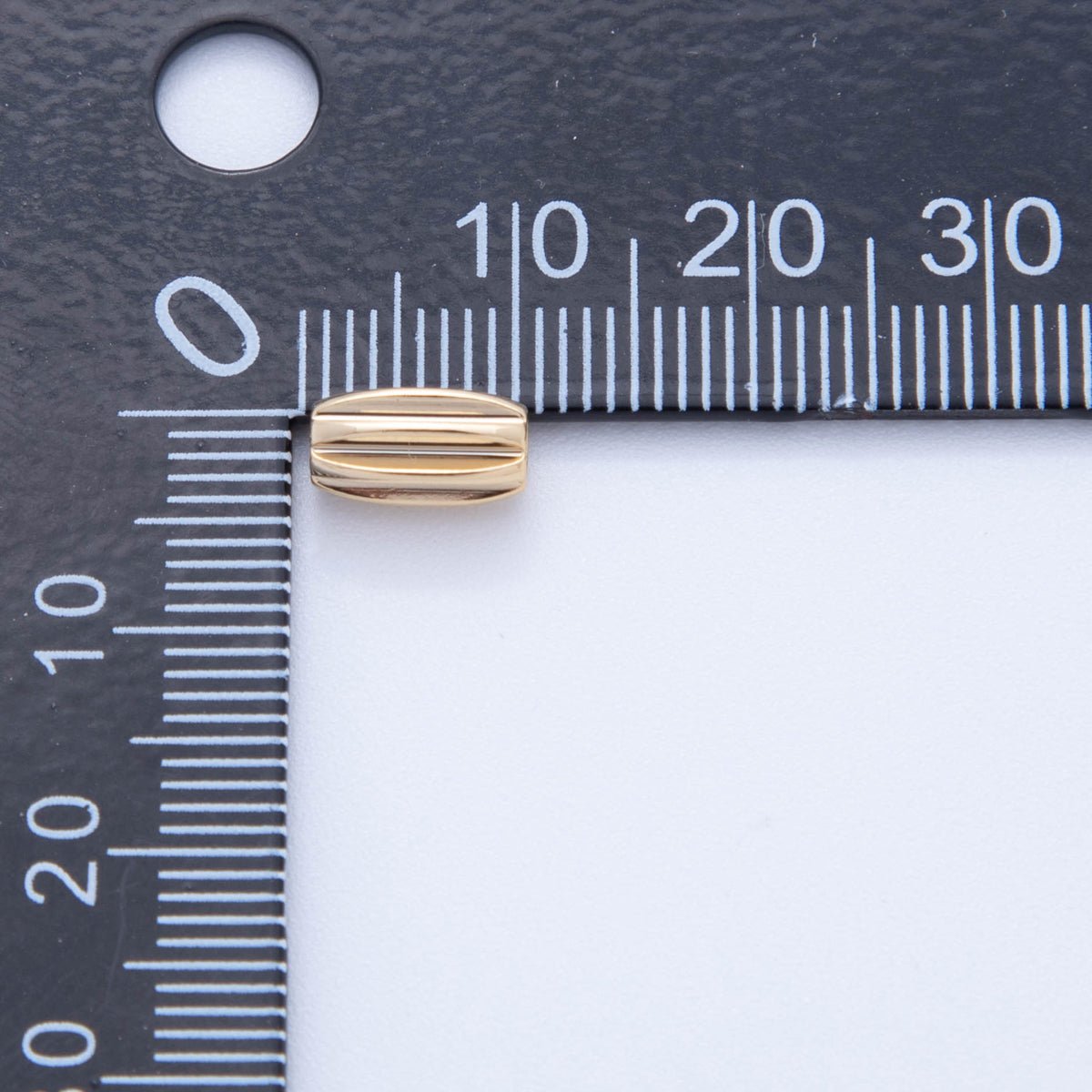 18K Gold Filled 10mm Lines Textured Bar Tube Slider Bead Spacer 10pcs | AF - A1064 - DLUXCA