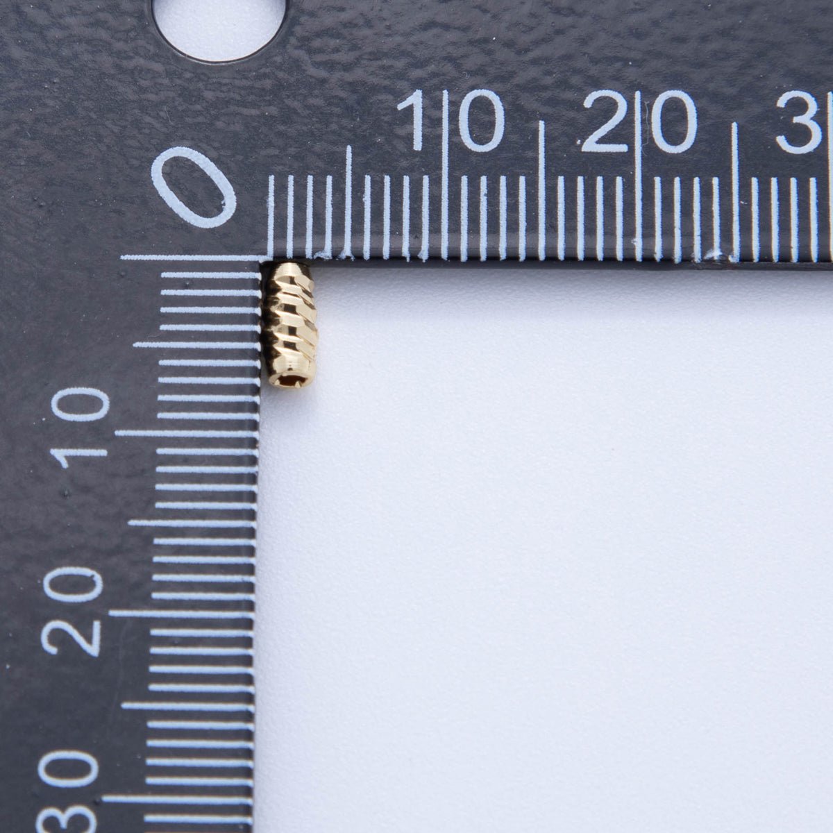 18K Gold Filled 10mm Lines Twisted Barrel Tube Slider Bead Spacer 10pcs | AF - A1067 - DLUXCA