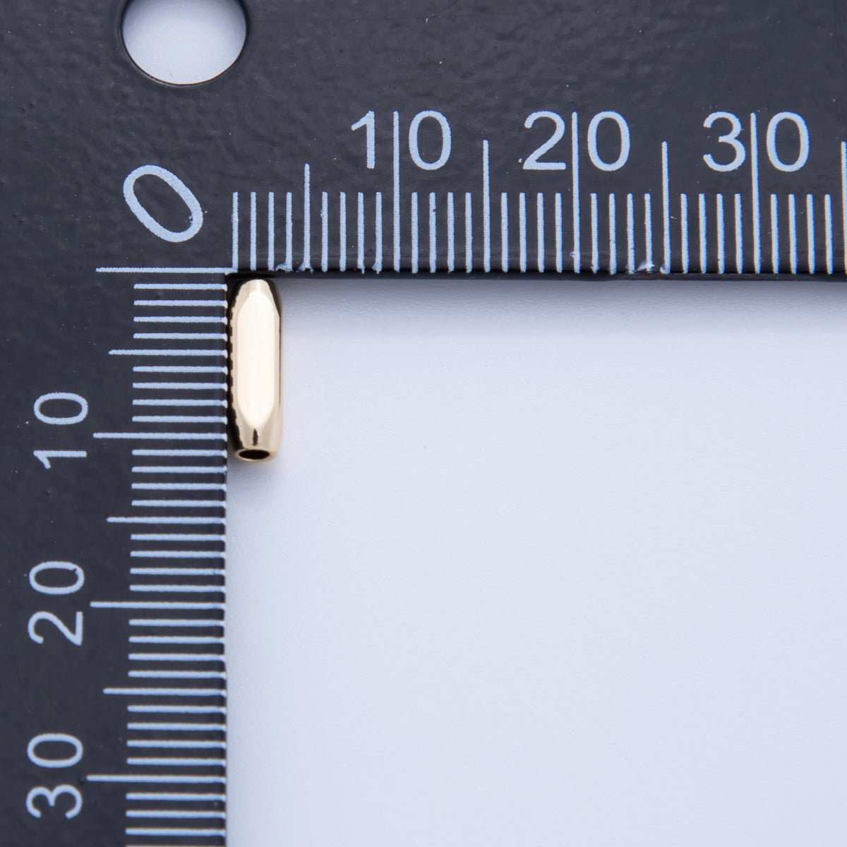 18K Gold Filled 10mm Long Bar Tube Slider Bead Spacer 10pcs | AF - A1060 - DLUXCA