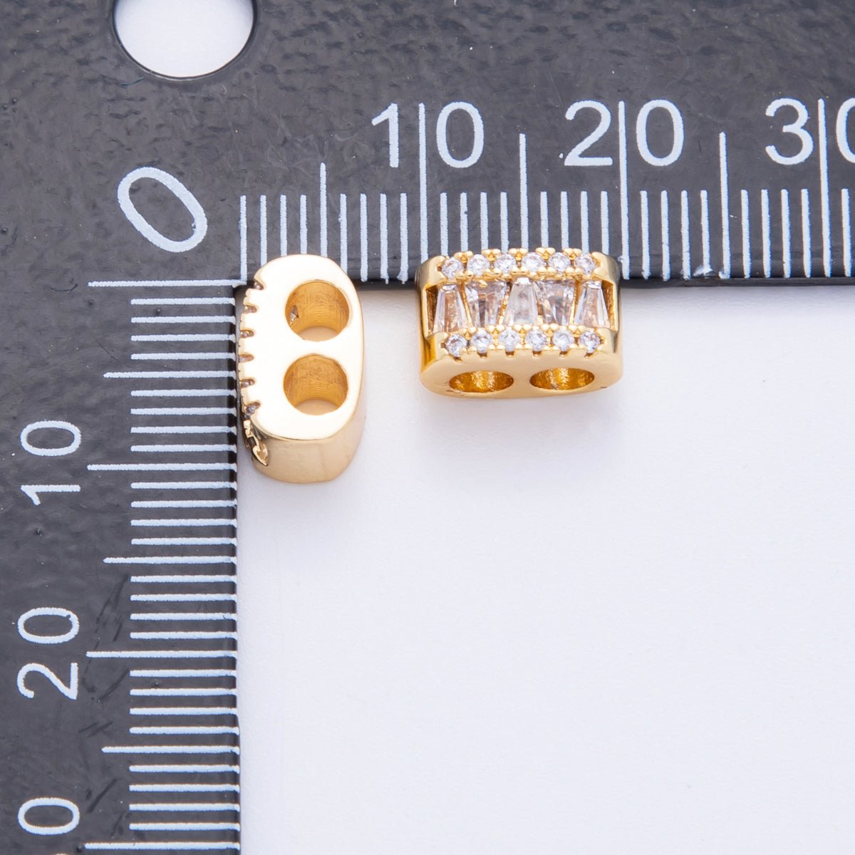 18K Gold Filled 10mm Micro Paved CZ Double Loop Clasp for Adjustable Cord necklace Component | AF1024 - DLUXCA