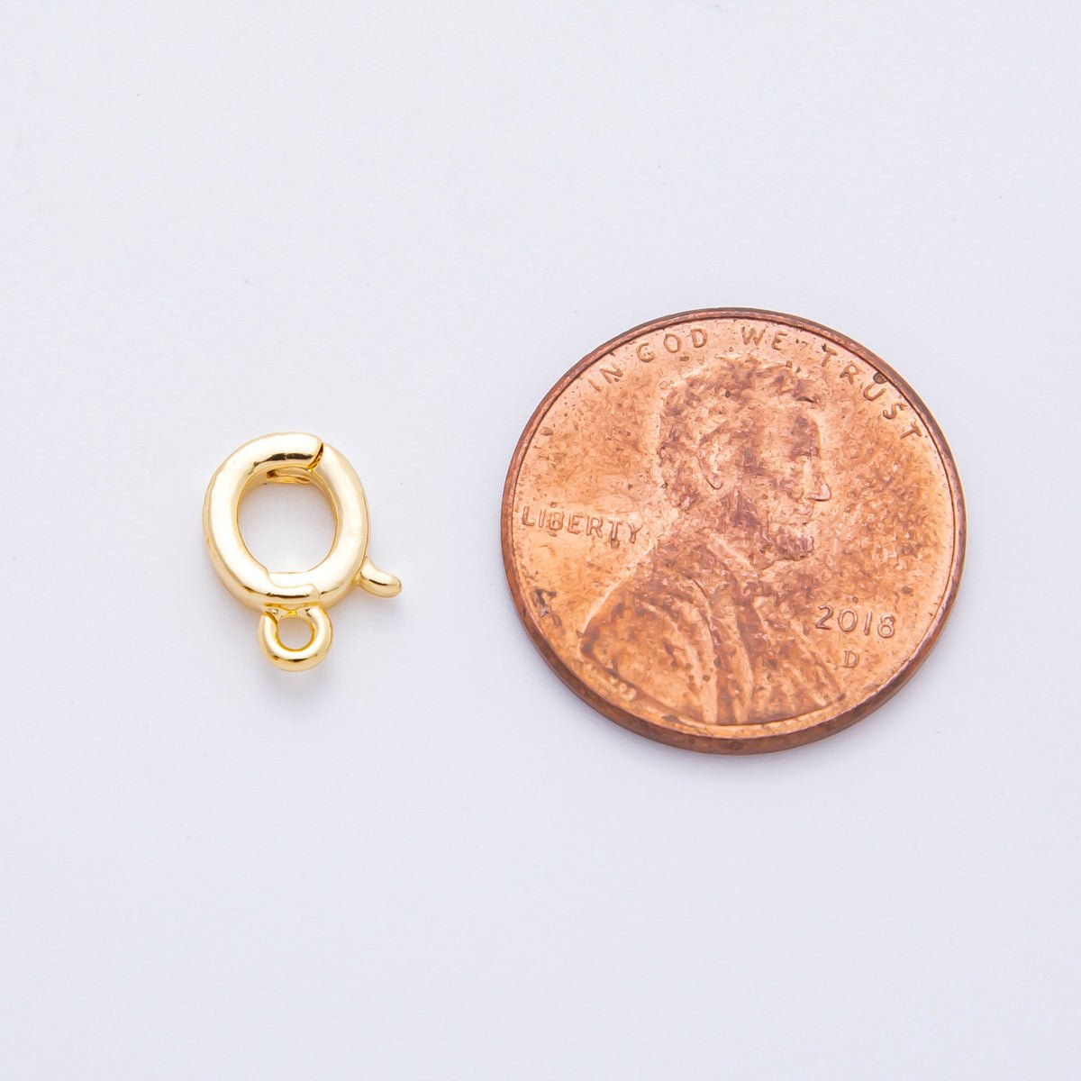 18K Gold Filled 10mm Minimalist Pull Spring Ring Clasp Closure Finding | Findings - 00041 - DLUXCA