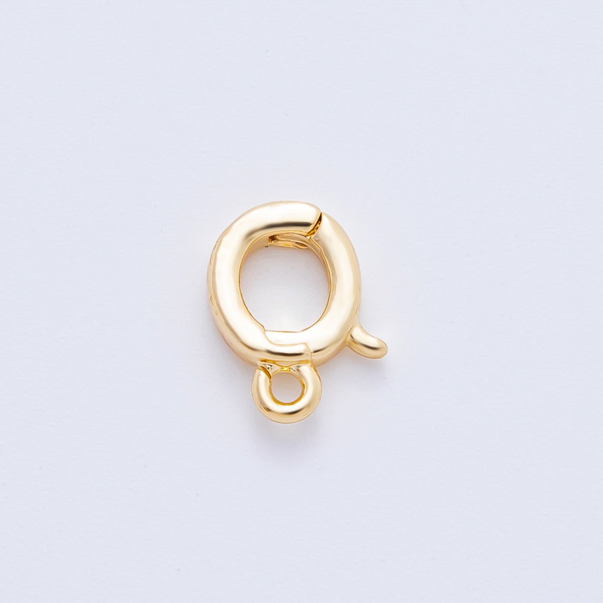 18K Gold Filled 10mm Minimalist Pull Spring Ring Clasp Closure Finding | Findings - 00041 - DLUXCA