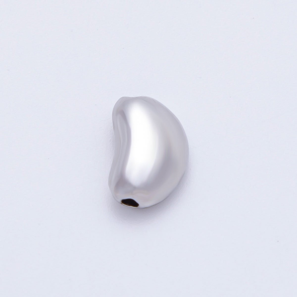 18K Gold Filled 11.5mm Puffed Bean Pebble Spacer Bead in Gold & Silver | AF1091 - DLUXCA