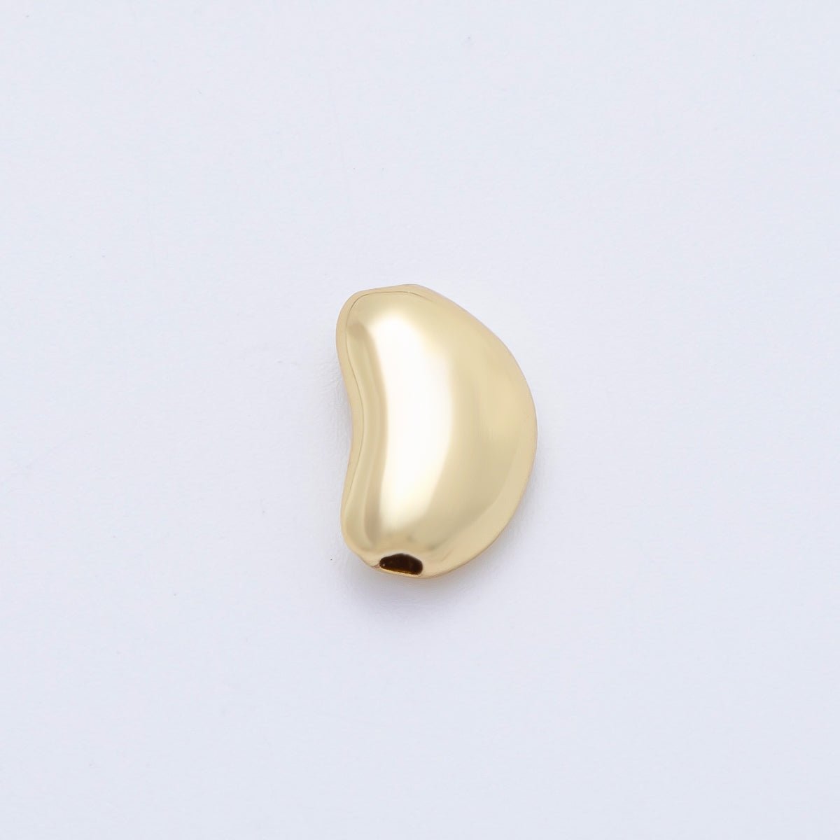 18K Gold Filled 11.5mm Puffed Bean Pebble Spacer Bead in Gold & Silver | AF1091 - DLUXCA